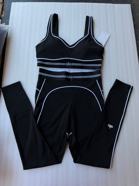 Black Alo Sports Bra & Leggings Set