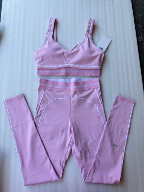 Pink Alo Sports Bra & Leggings Set