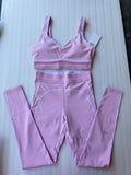 Pink Alo Sports Bra & Leggings Set